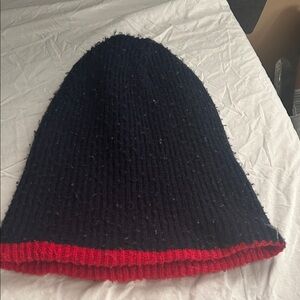 Black and Red Knit Beanie